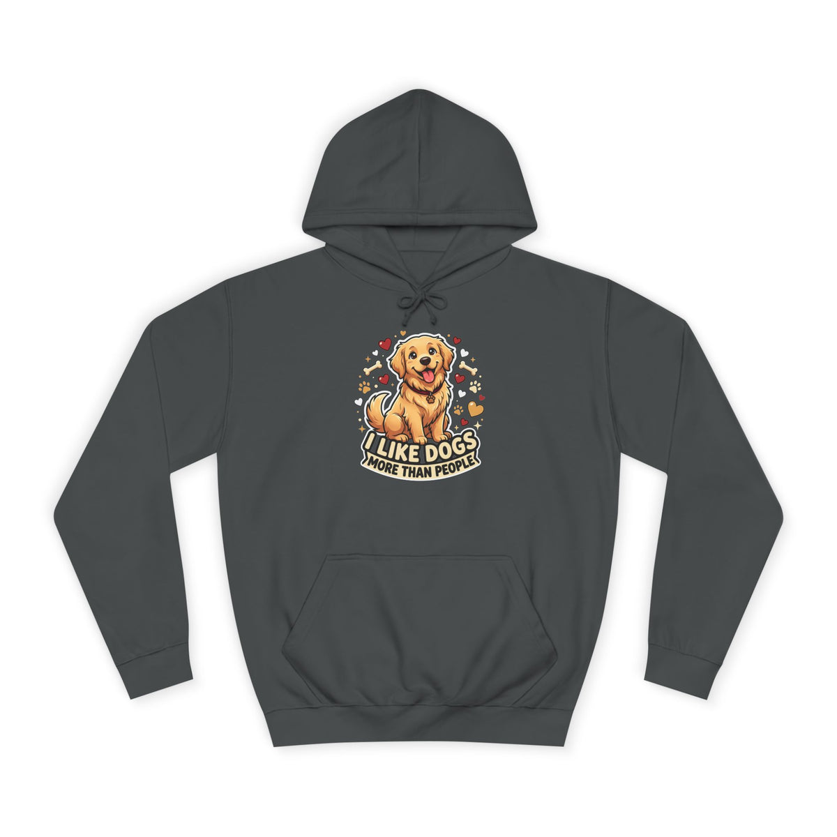 Golden Retriever Hoodie — "I Like Dogs More Than People" Cozy Pullover