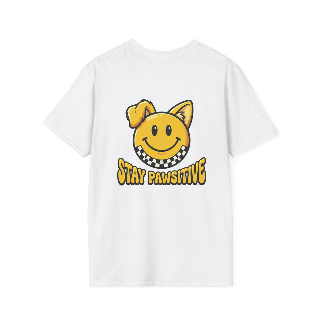 Stay Pawsitive Smiley Dog Unisex T-Shirt