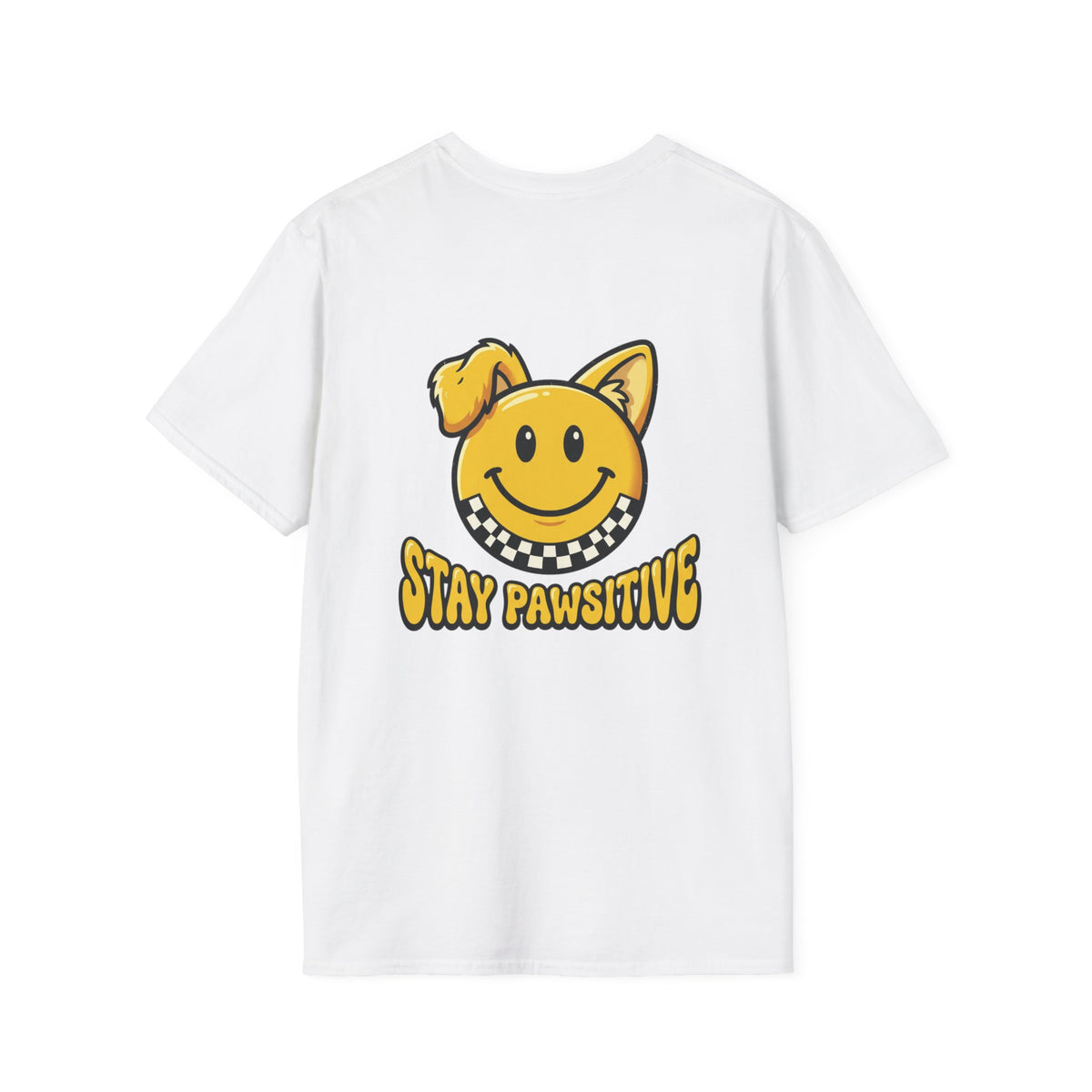 Stay Pawsitive Smiley Dog Unisex T-Shirt