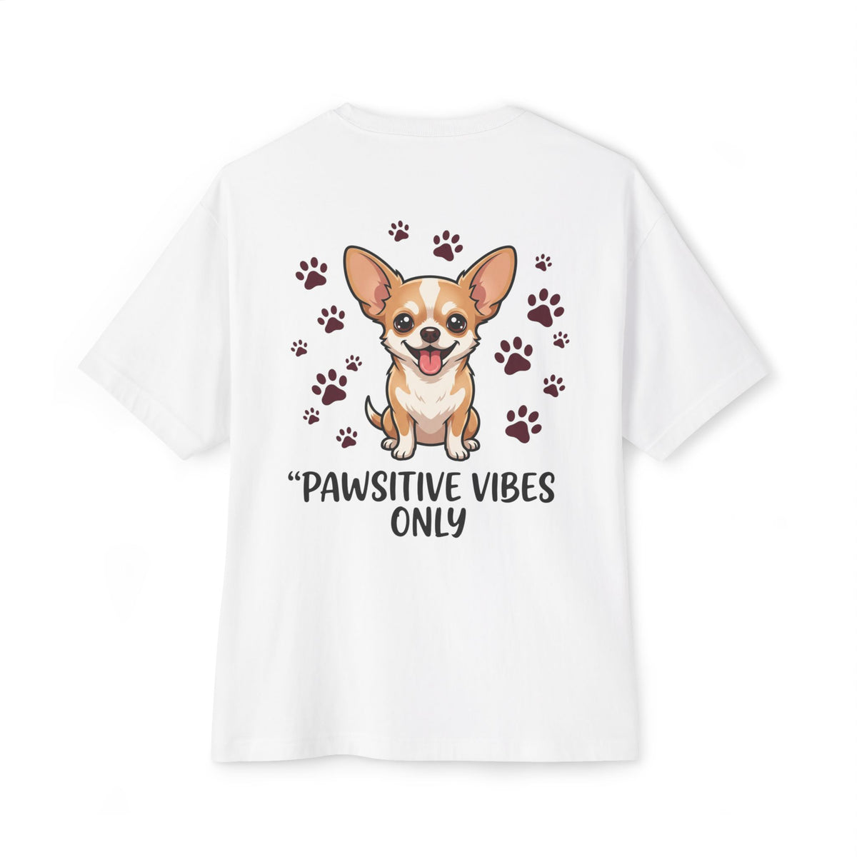 Pawsitive Vibes Only Tee Cute Corgi Paw Print Graphic Shirt