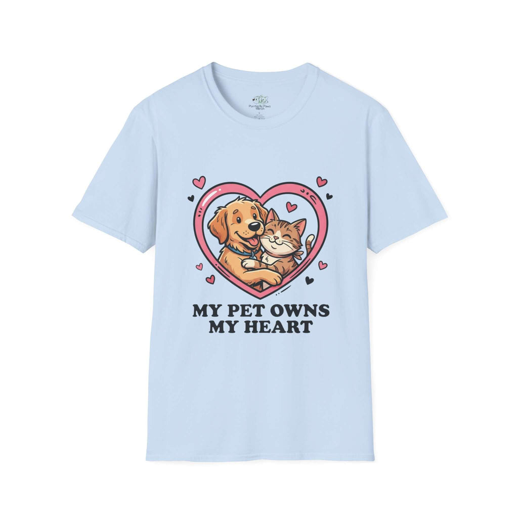 Pet Love T-Shirt "My Pet Owns My Heart" Cute Dog & Cat Heart Design