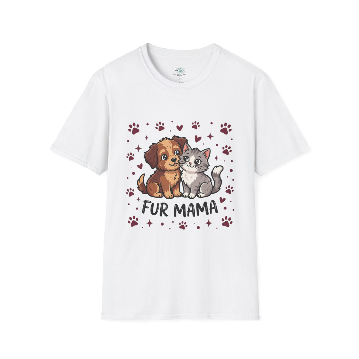 Fur Mama T-Shirt Cute Dog & Cat Graphic Tee for Pet Moms