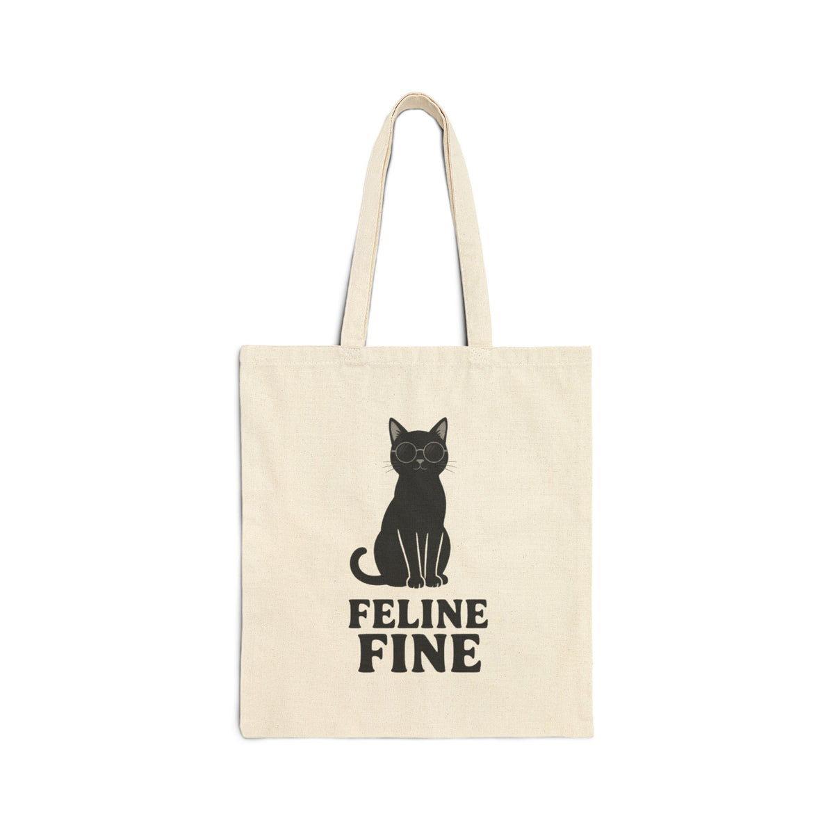 Feline Fine Cute Black Cat Shopper Tote Bag