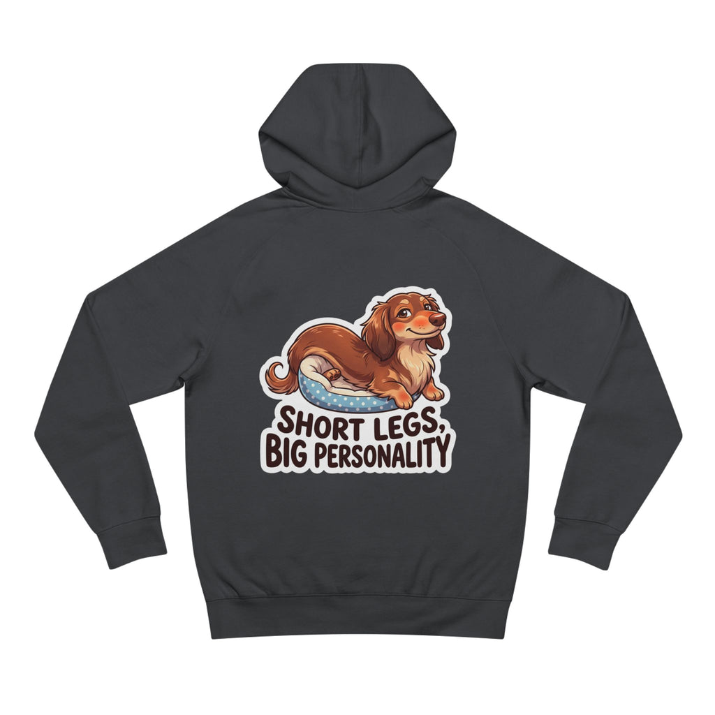 Dachshund Hoodie "Short Legs, Big Personality" Cute Sausage Dog Pullover