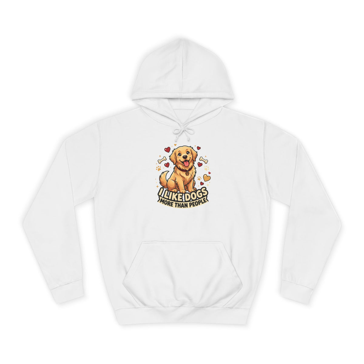 Golden Retriever Hoodie — "I Like Dogs More Than People" Cozy Pullover