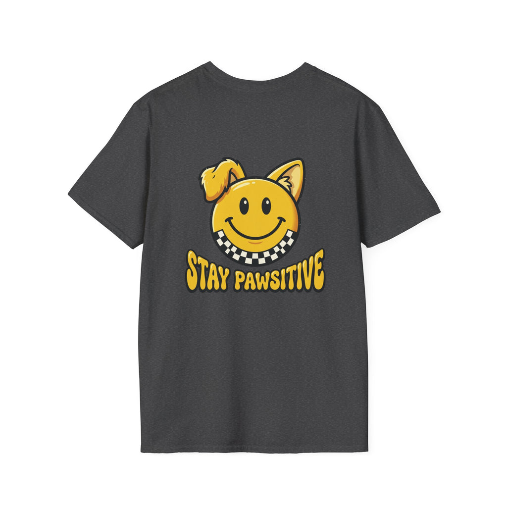 Stay Pawsitive Smiley Dog Unisex T-Shirt