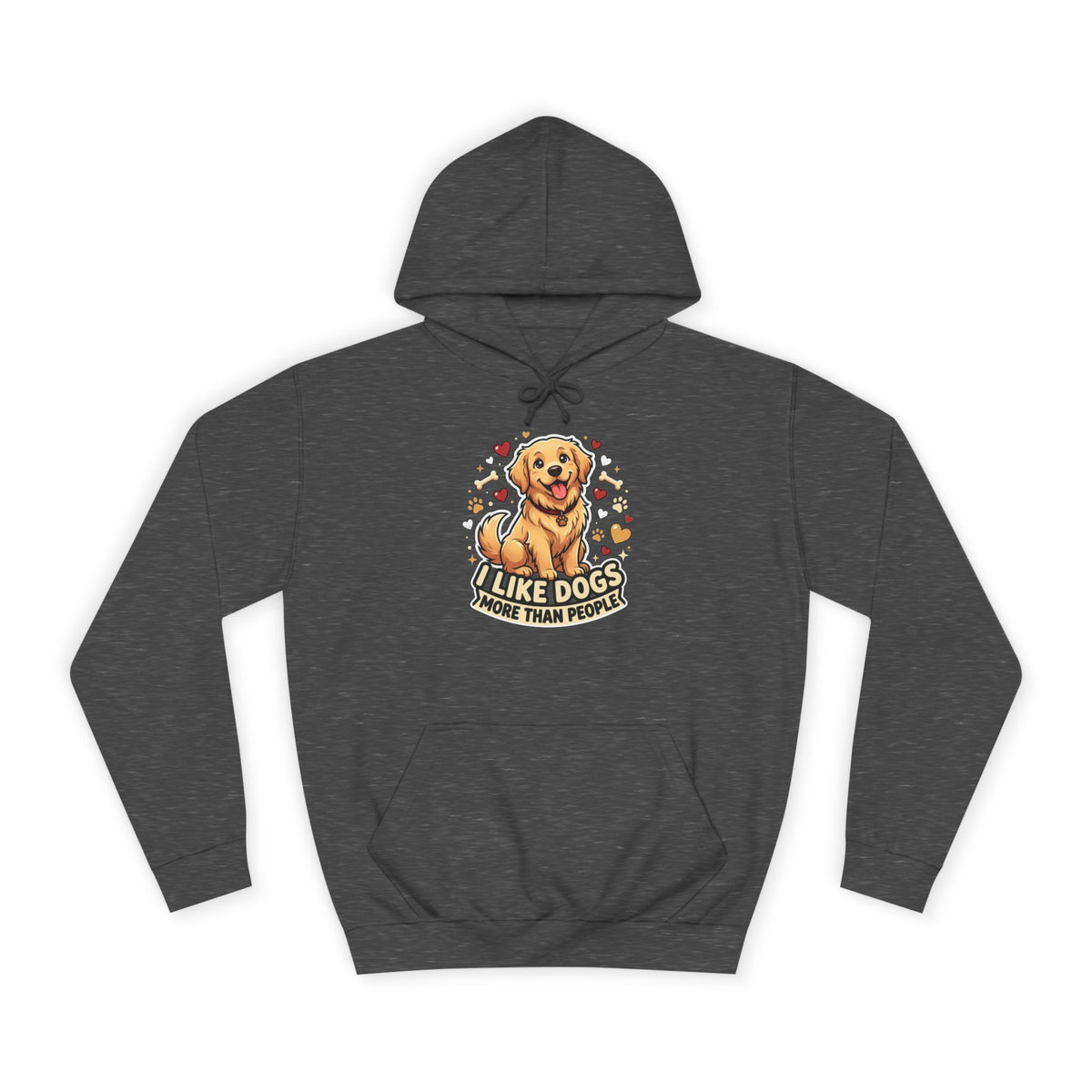 Golden Retriever Hoodie — "I Like Dogs More Than People" Cozy Pullover
