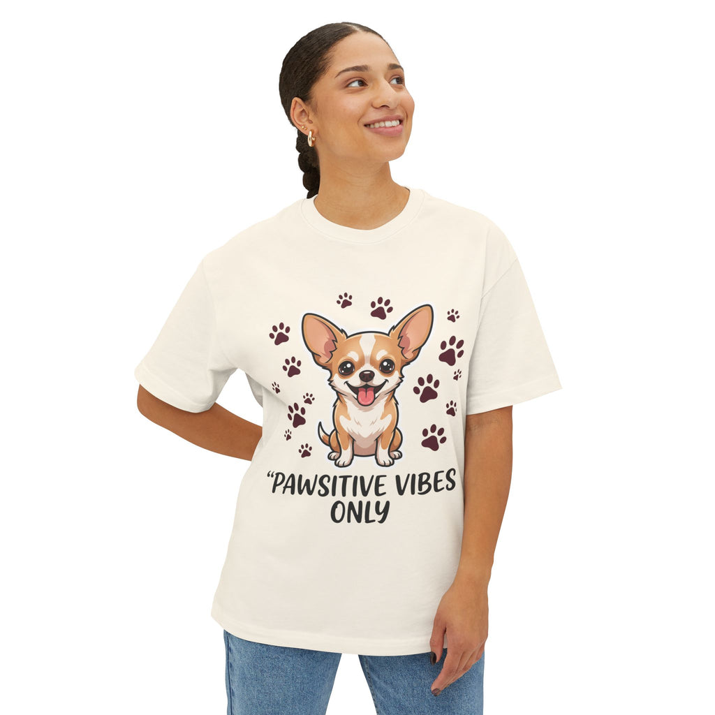 Pawsitive Vibes Only Tee Cute Corgi Paw Print Graphic Shirt