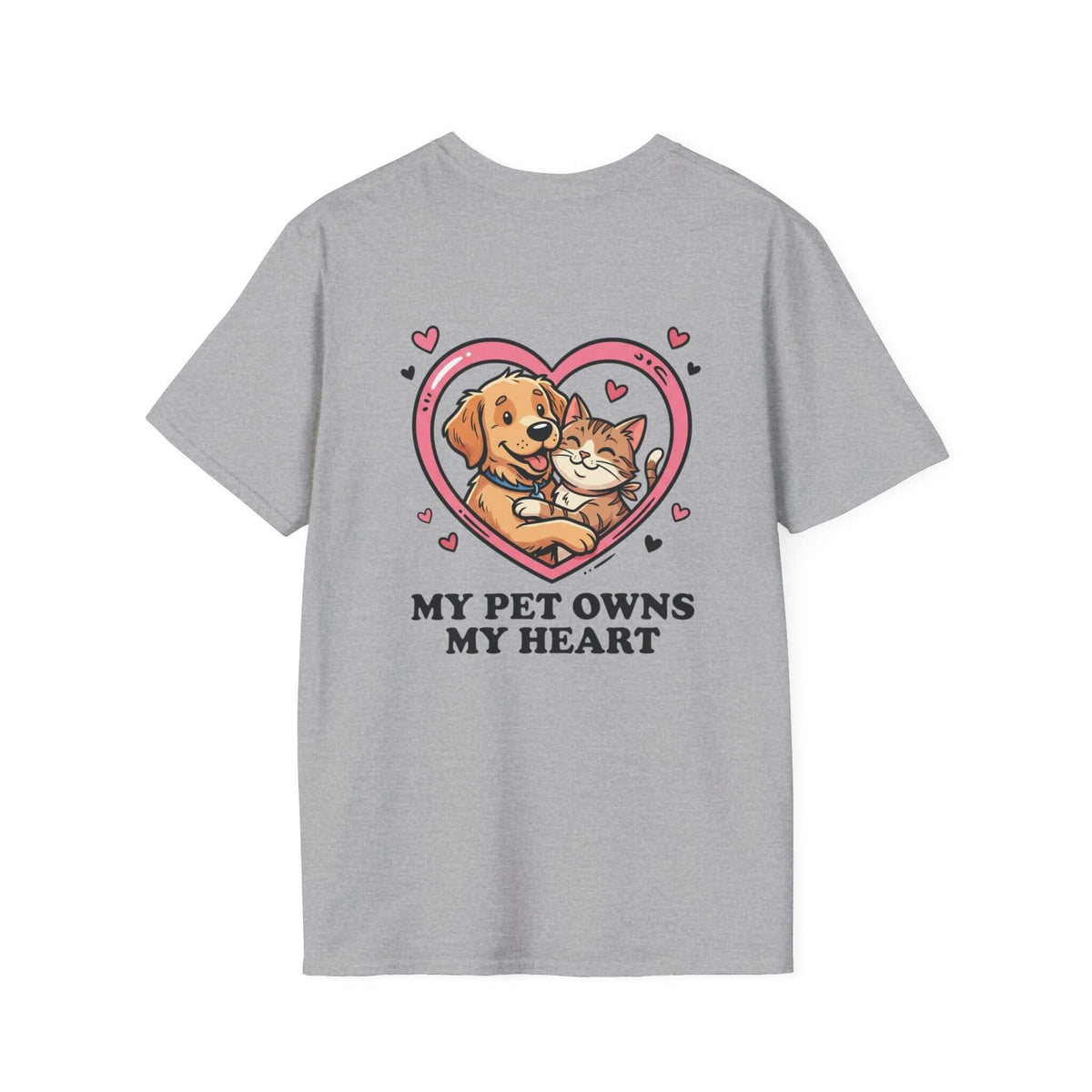 Pet Love T-Shirt "My Pet Owns My Heart" Cute Dog & Cat Heart Design