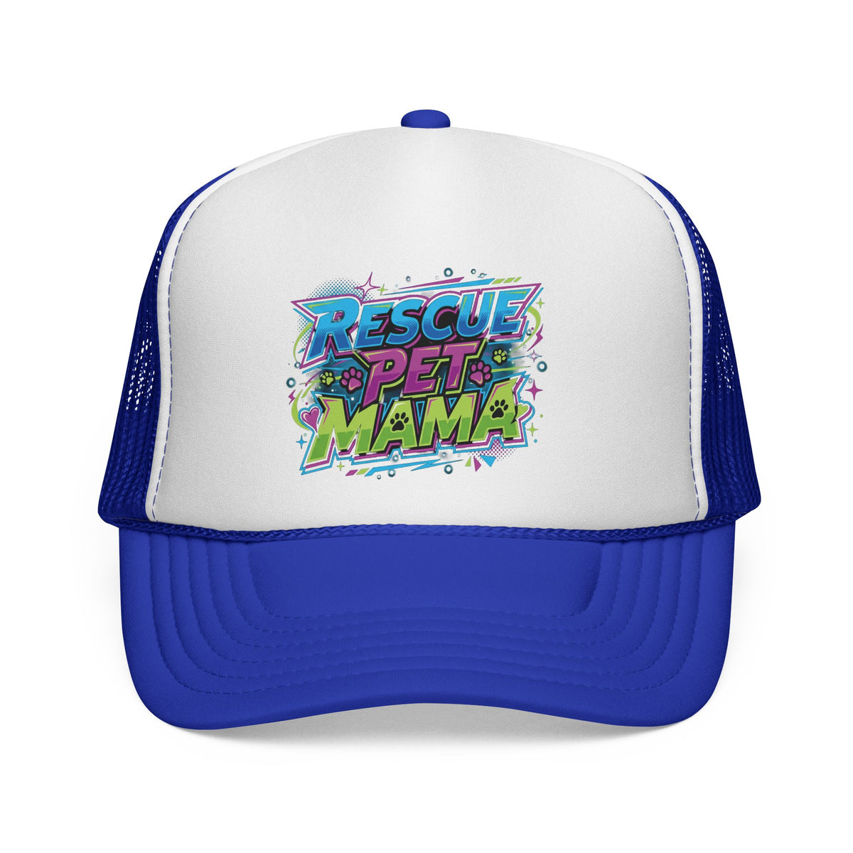 Rescue Pet Mama Trucker Cap  Retro Colorful Pet Rescue Hat for Dog & Cat Moms