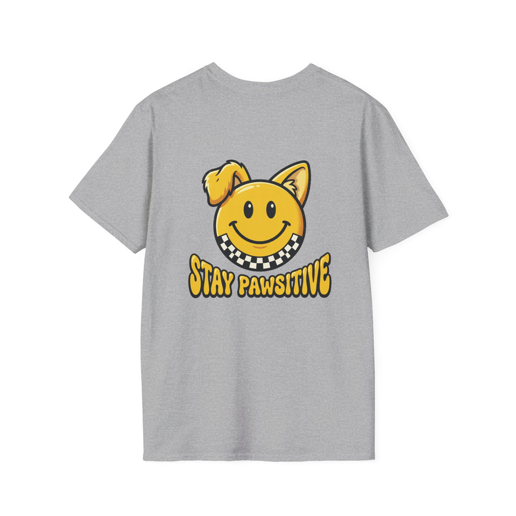 Stay Pawsitive Smiley Dog Unisex T-Shirt