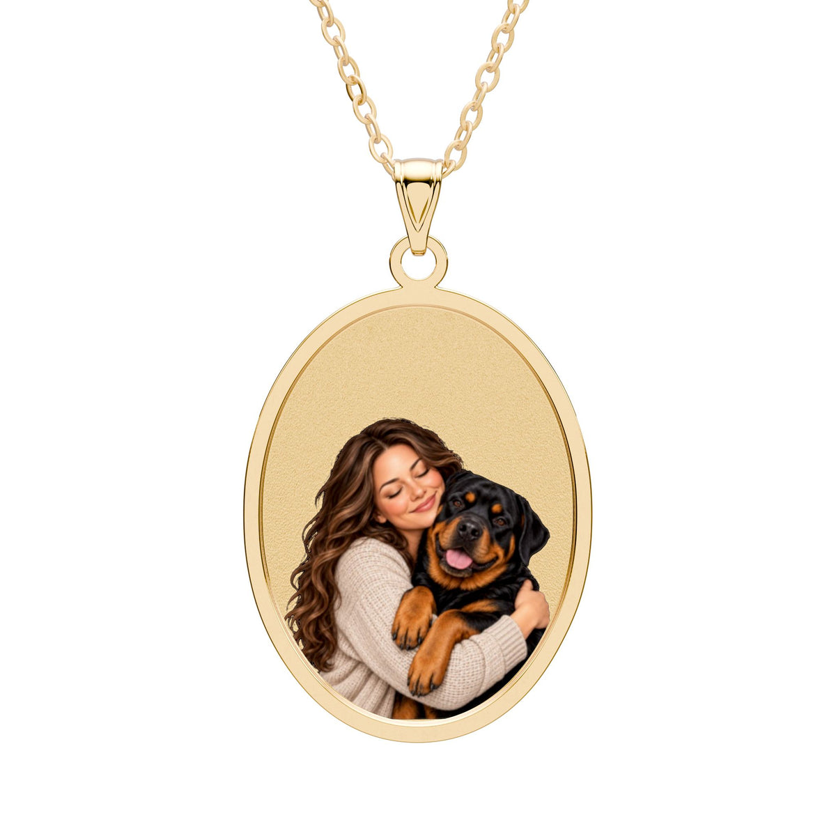Customizable Photo Pet & Owner Engraved Necklace