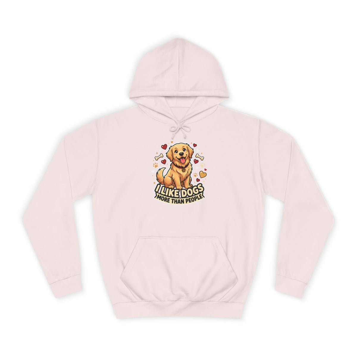 Golden Retriever Hoodie — "I Like Dogs More Than People" Cozy Pullover