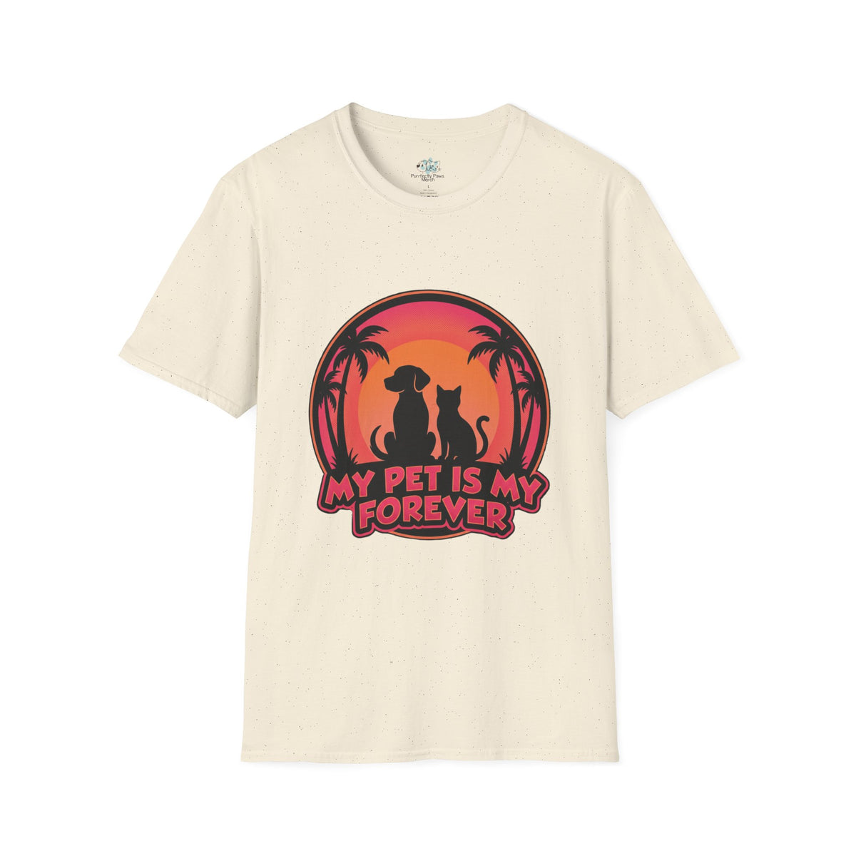 Pet Lover T-Shirt "My Pet Is My Forever" Sunset Silhouette Unisex Tee