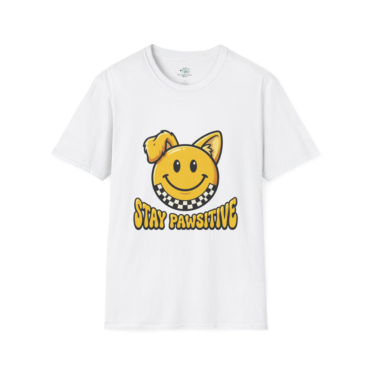 Stay Pawsitive Smiley Dog Unisex T-Shirt