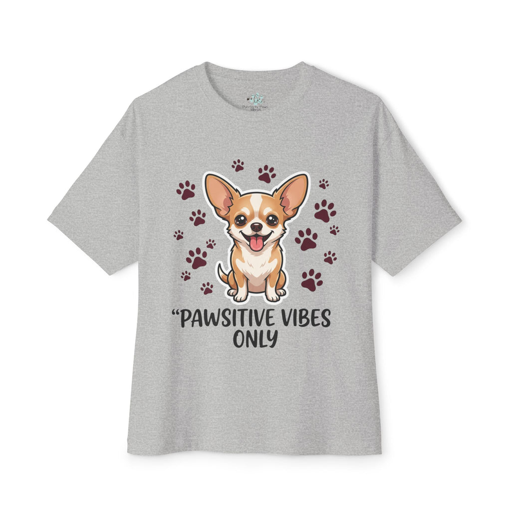 Pawsitive Vibes Only Tee Cute Corgi Paw Print Graphic Shirt