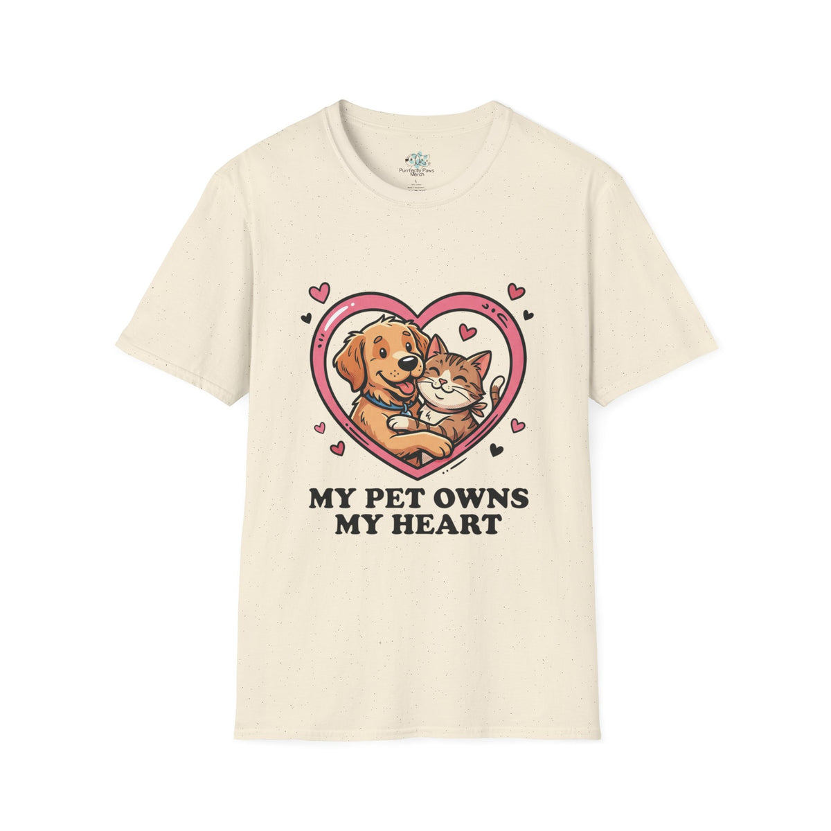 Pet Love T-Shirt "My Pet Owns My Heart" Cute Dog & Cat Heart Design