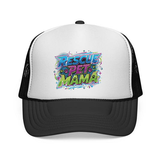 Rescue Pet Mama Trucker Cap  Retro Colorful Pet Rescue Hat for Dog & Cat Moms