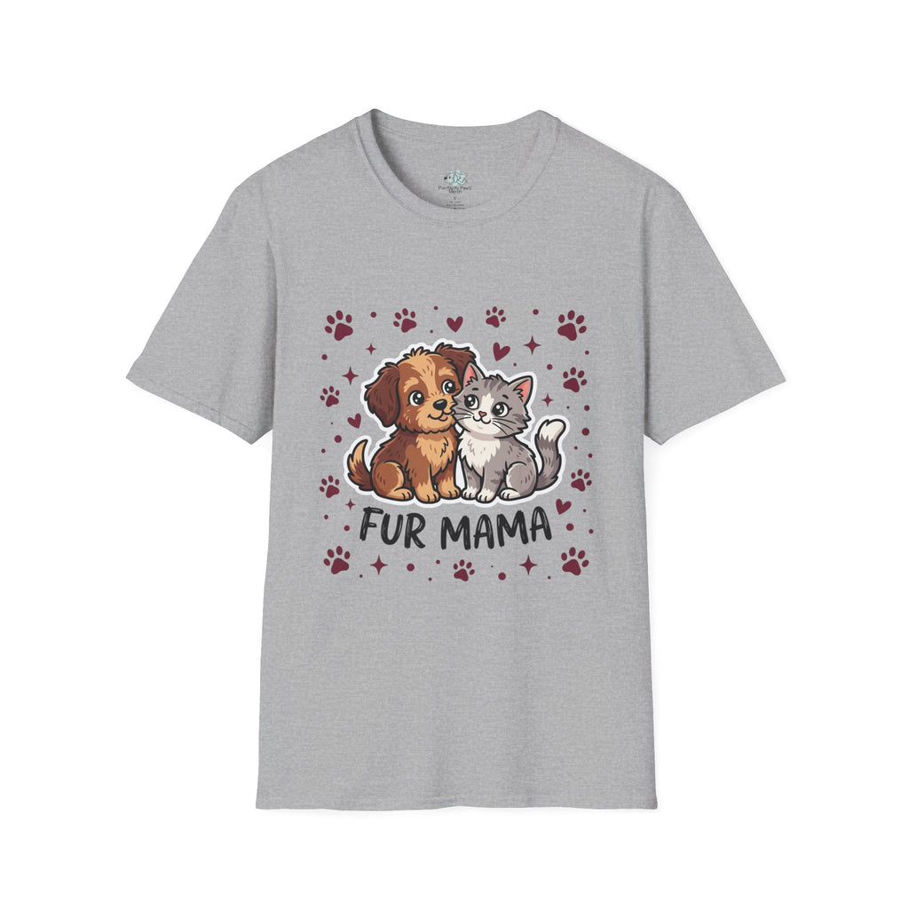 Fur Mama T-Shirt Cute Dog & Cat Graphic Tee for Pet Moms