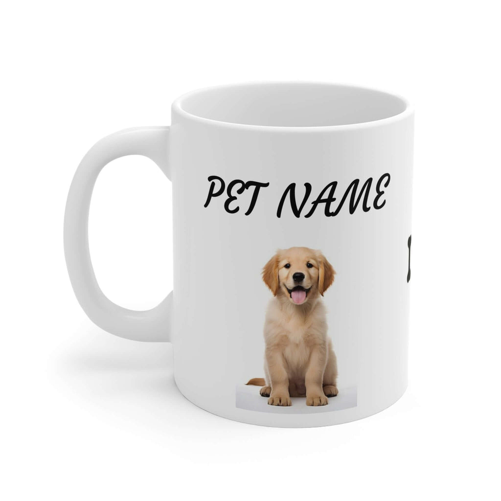 Personalized Pet Mug – 11oz Coffee Cup with Pet Name and Puppy Photo