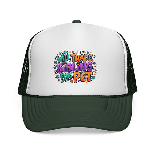 "Will Trade Sibling for Pet" Funny Pet Cap, Cute Pet Lover Gift