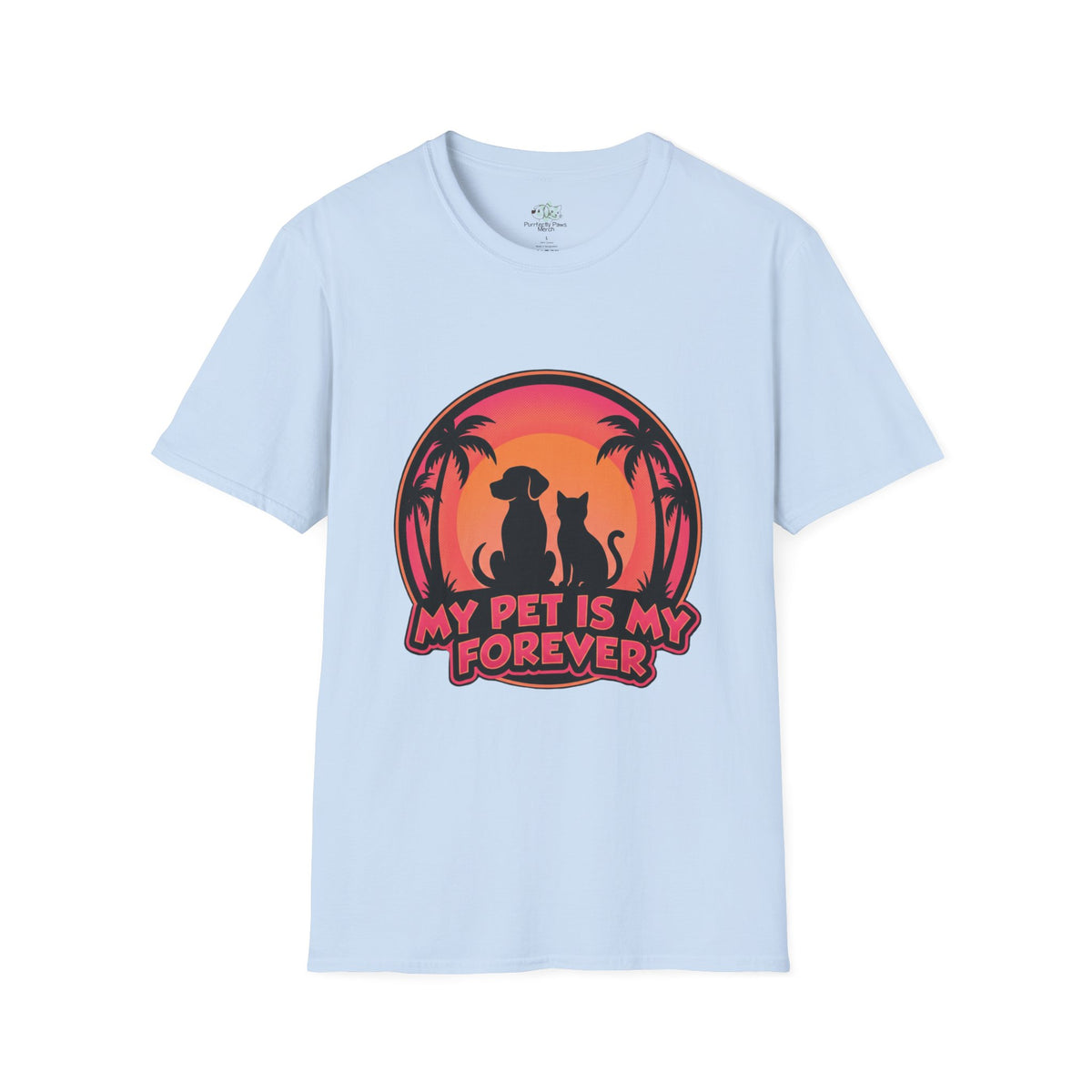 Pet Lover T-Shirt "My Pet Is My Forever" Sunset Silhouette Unisex Tee
