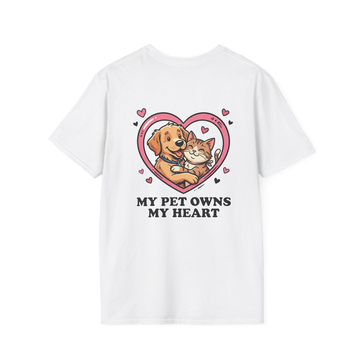 Pet Love T-Shirt "My Pet Owns My Heart" Cute Dog & Cat Heart Design