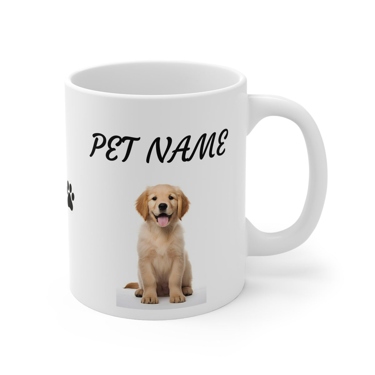 Personalized Pet Mug – 11oz Coffee Cup with Pet Name and Puppy Photo