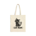 Cat Mom Tote Bag — Cute Black Kitten Canvas Grocery & Gift Tote