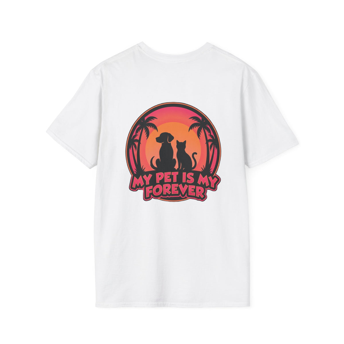 Pet Lover T-Shirt "My Pet Is My Forever" Sunset Silhouette Unisex Tee