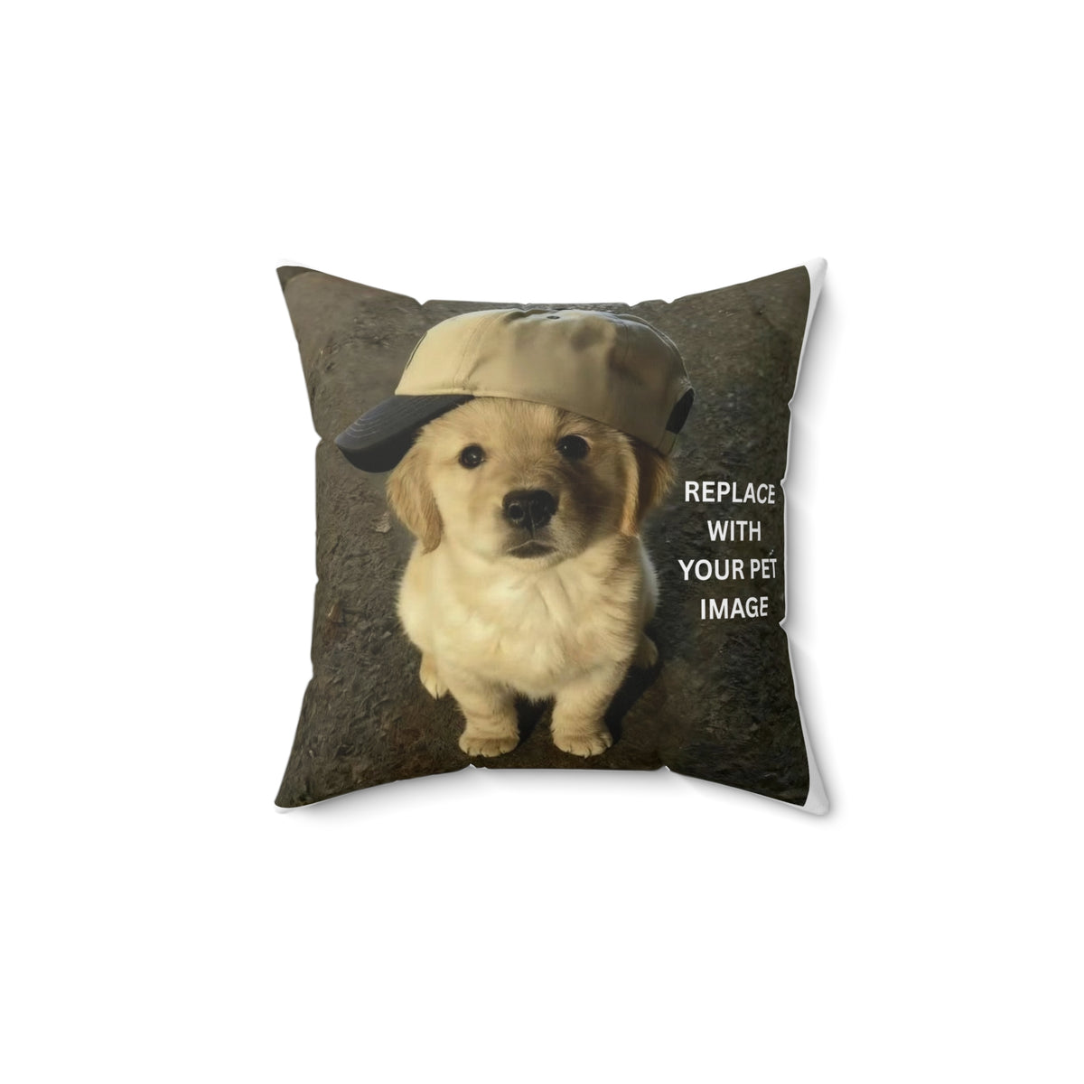 Custom Pet Photo Pillow "Love Lives Here and It Has Paws" Square Decorative Pillow