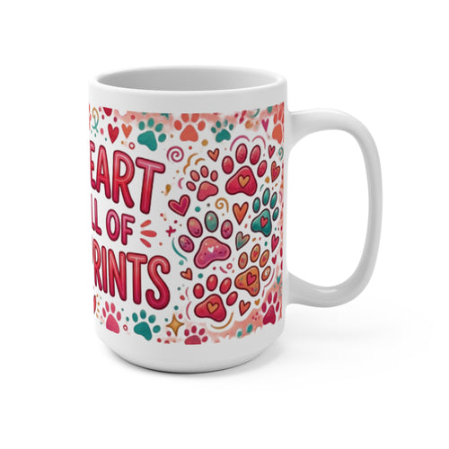 "My Heart Is Full of Paw Prints" Cute Pet Lover Coffee Cup