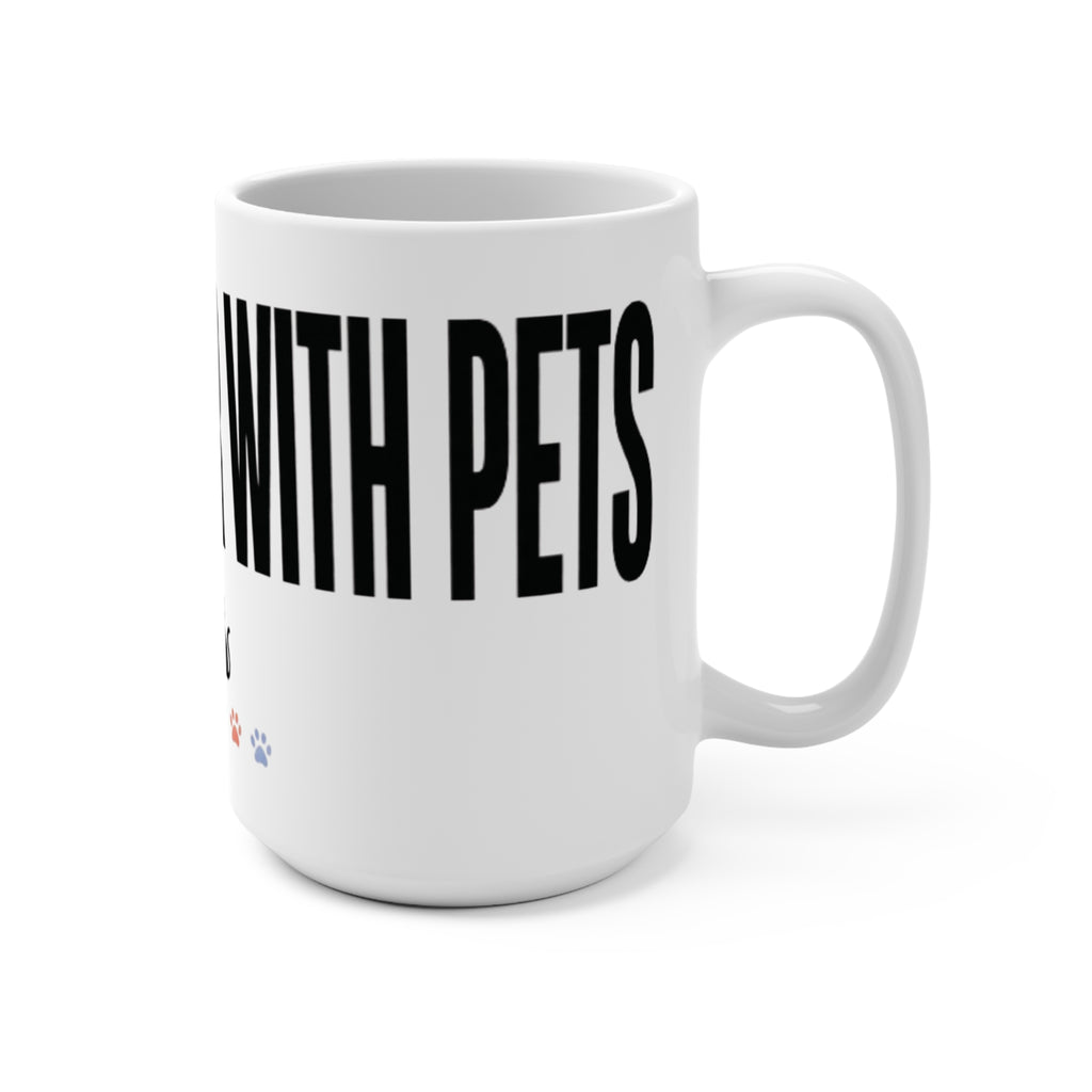 Pet Lover Mug — "Better With Pets" Coffee Cup with Dog & Cat Icons