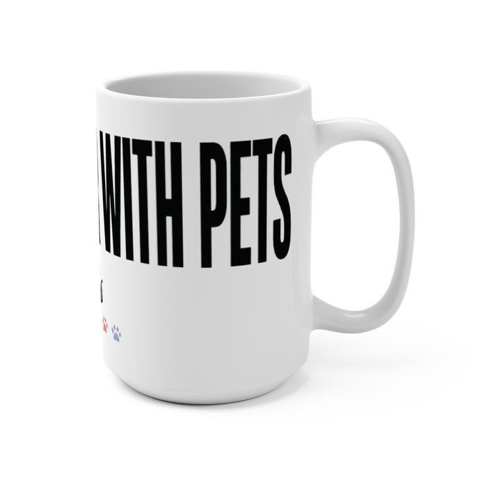 Pet Lover Mug — "Better With Pets" Coffee Cup with Dog & Cat Icons