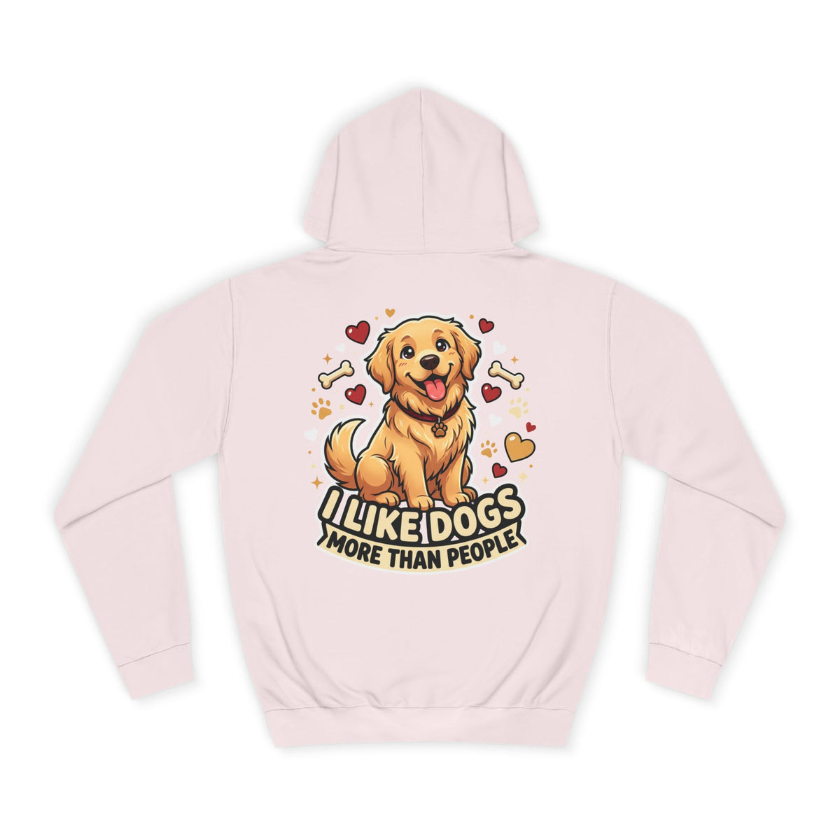 Golden Retriever Hoodie — "I Like Dogs More Than People" Cozy Pullover