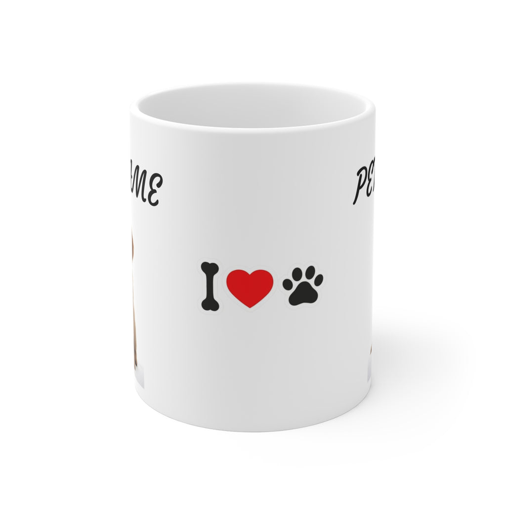 Personalized Pet Mug – 11oz Coffee Cup with Pet Name and Puppy Photo