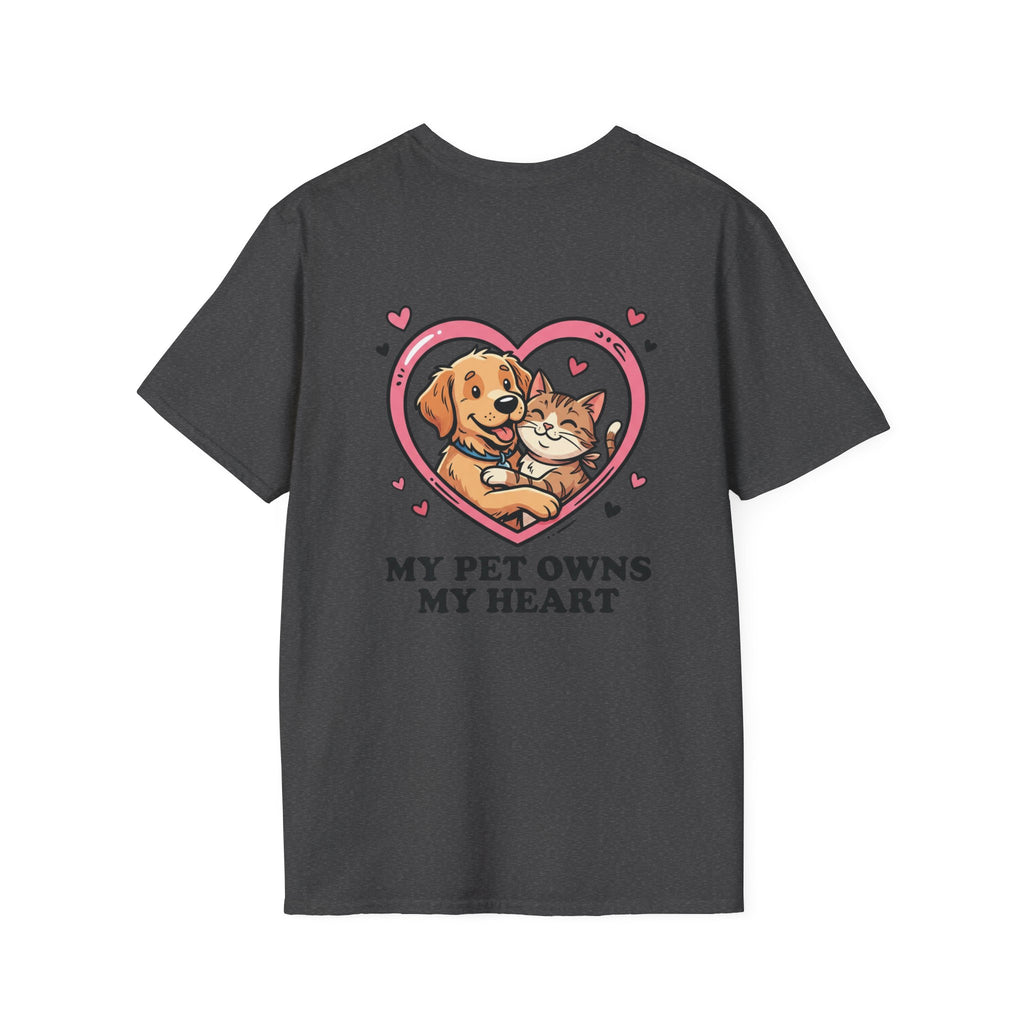 Pet Love T-Shirt "My Pet Owns My Heart" Cute Dog & Cat Heart Design