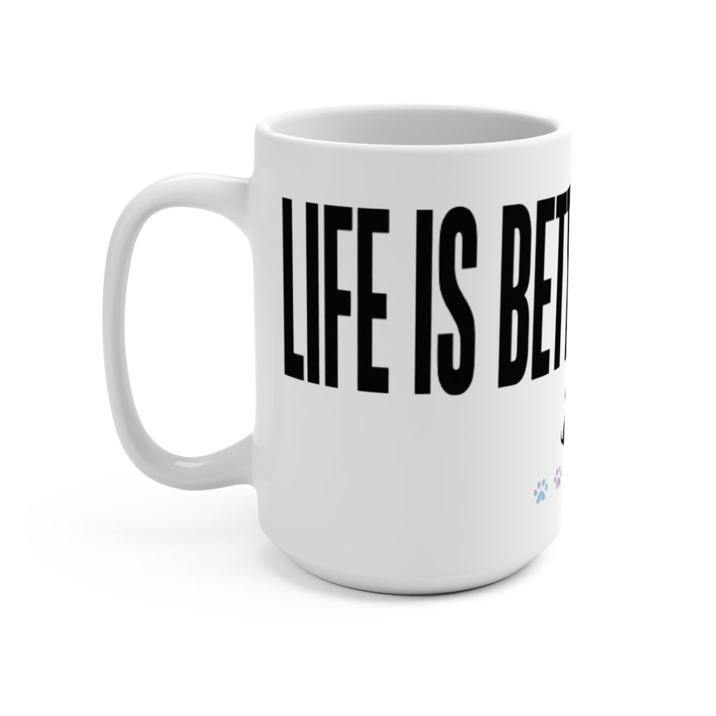 Pet Lover Mug — "Better With Pets" Coffee Cup with Dog & Cat Icons
