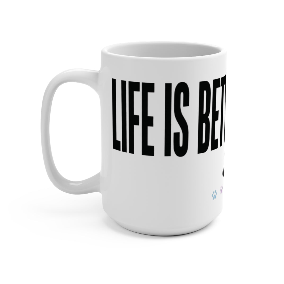 Pet Lover Mug — "Better With Pets" Coffee Cup with Dog & Cat Icons