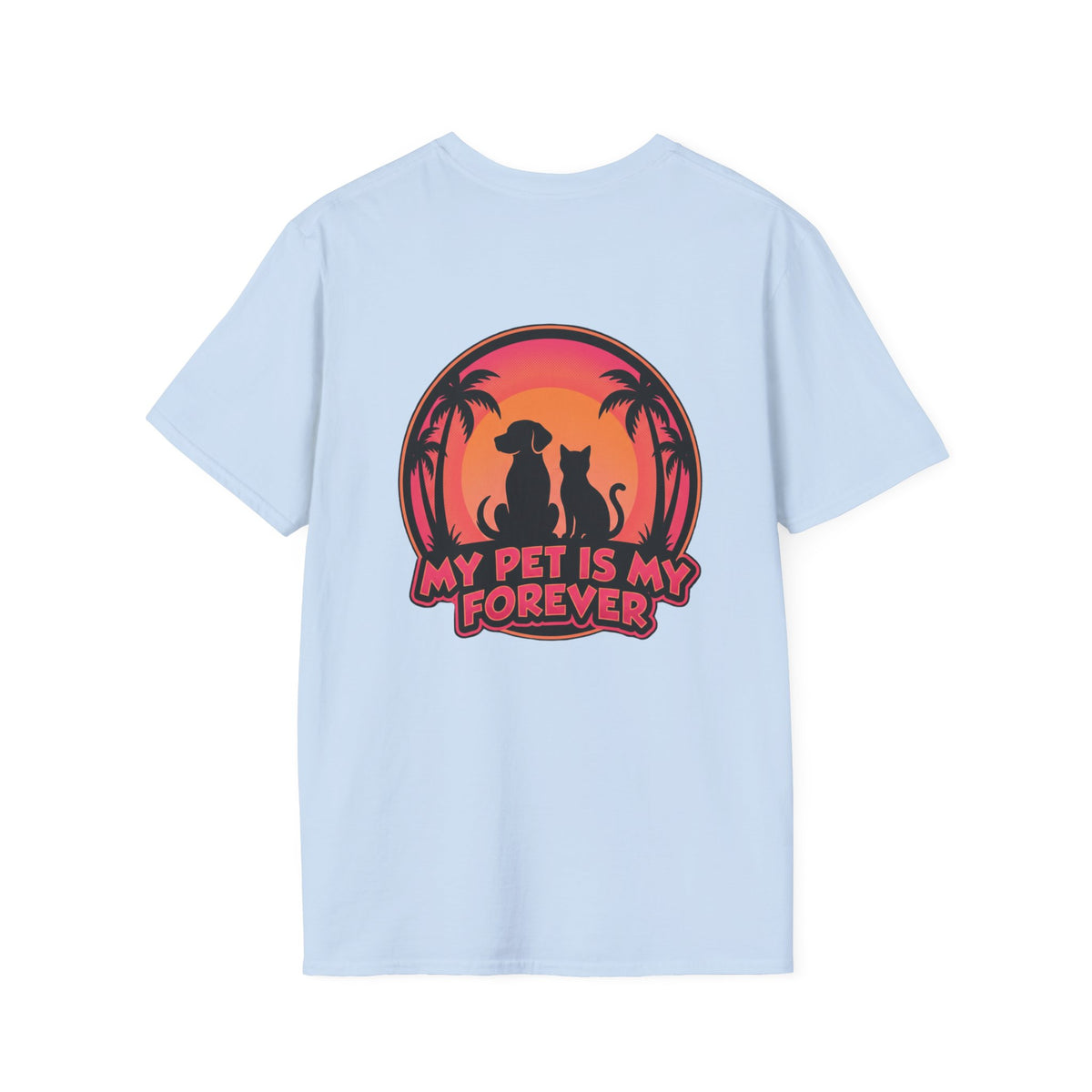 Pet Lover T-Shirt "My Pet Is My Forever" Sunset Silhouette Unisex Tee