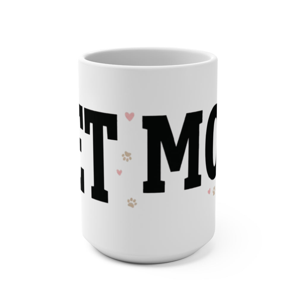 Pet Mom Ceramic Mug — Cute Dog & Cat Paw Print Coffee Cup
