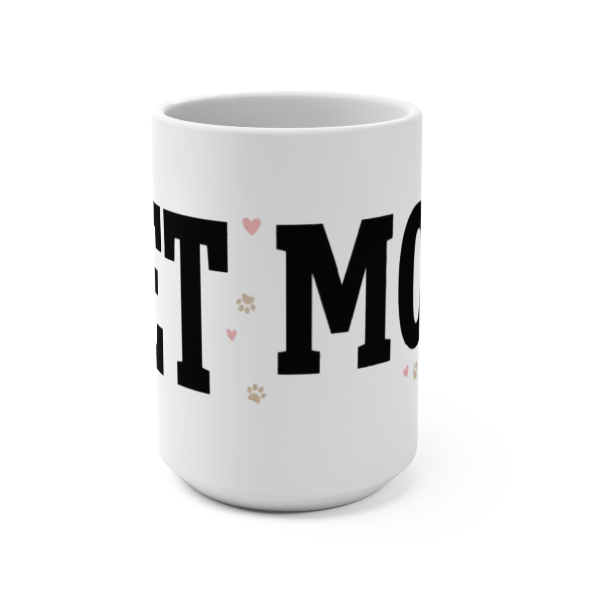 Pet Mom Ceramic Mug — Cute Dog & Cat Paw Print Coffee Cup