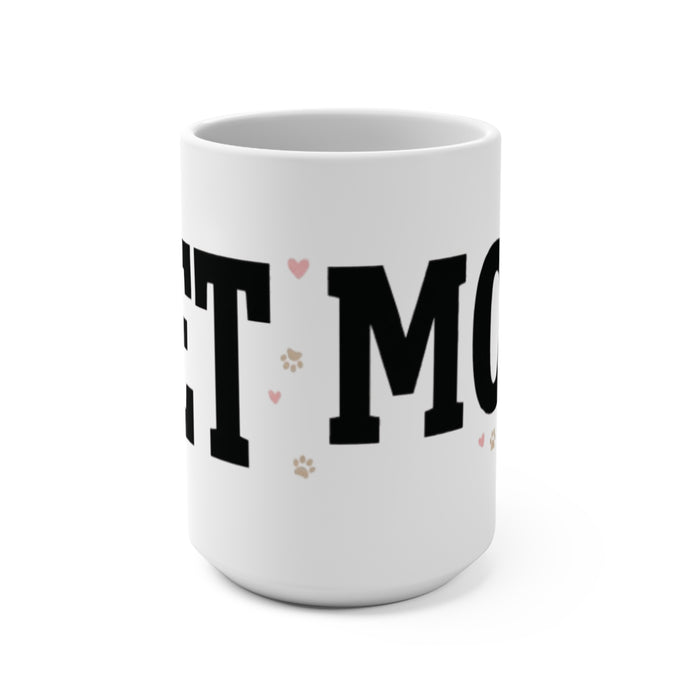 Pet Mom Ceramic Mug — Cute Dog & Cat Paw Print Coffee Cup
